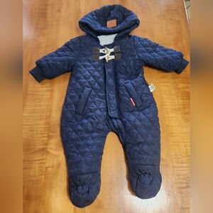 Murmurbear Quilted Baby Snowsuit Blue Horn Dear 6-9 Months